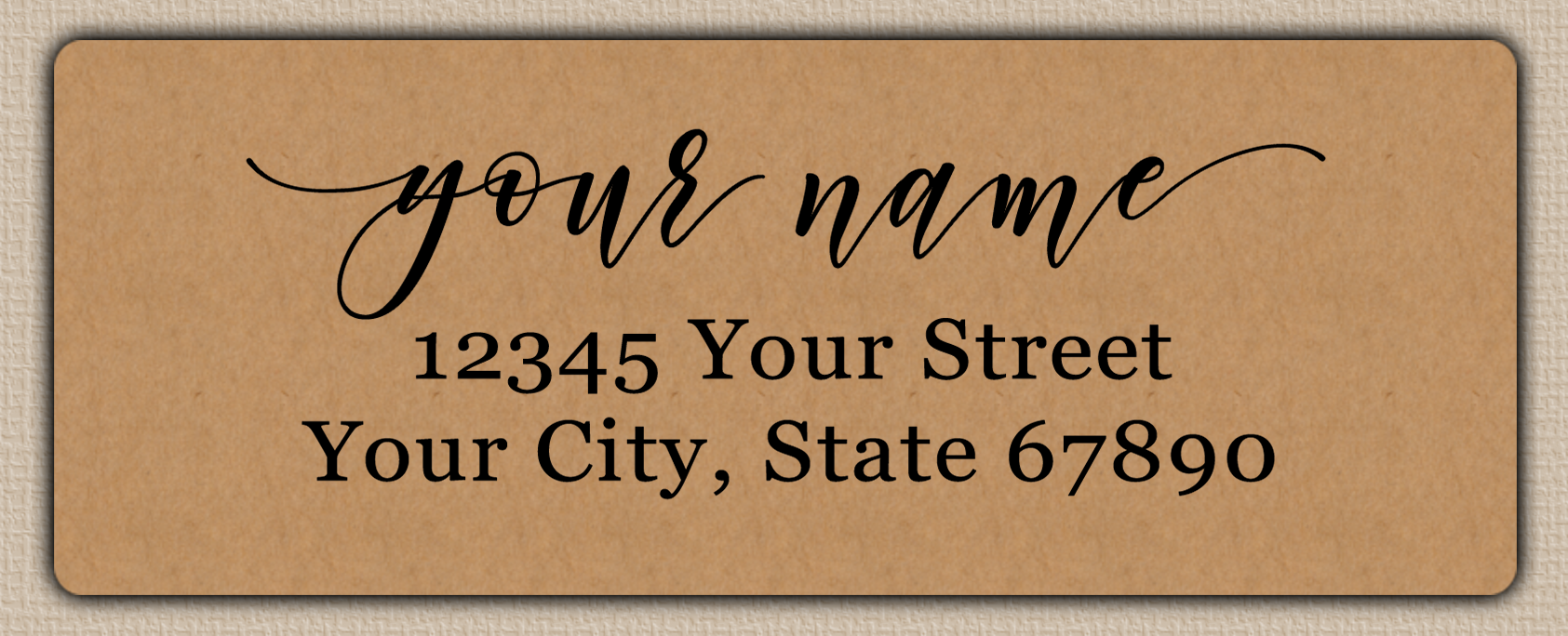 Brown Elegant Script Return Address Labels 