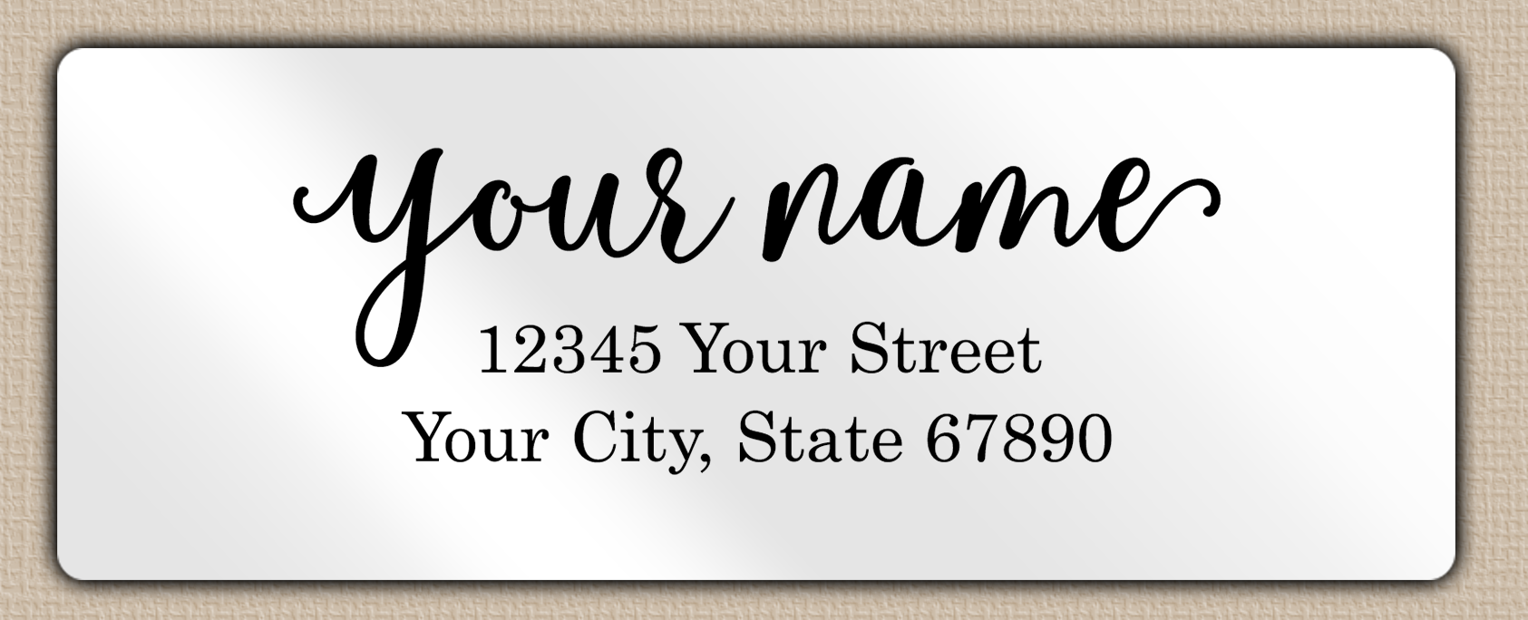 White Glossy Flowing Elegant Return Address Labels