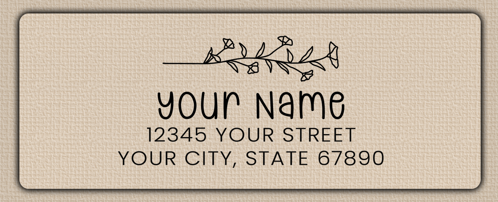 Clear Glossy Morning Glory Line Art Return Address Labels