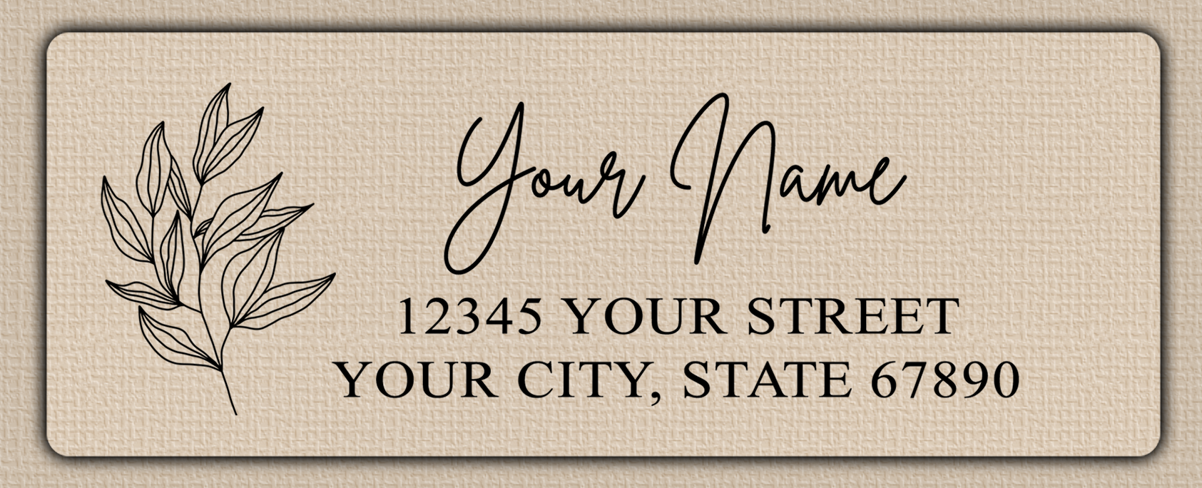 Clear Glossy Olive Leaves Line Art Return Address Labels