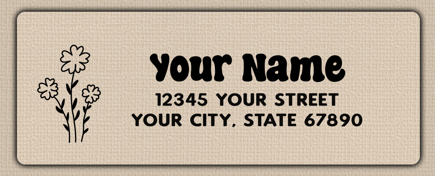 Clear Glossy Simple Line Art Flower Return Address Labels