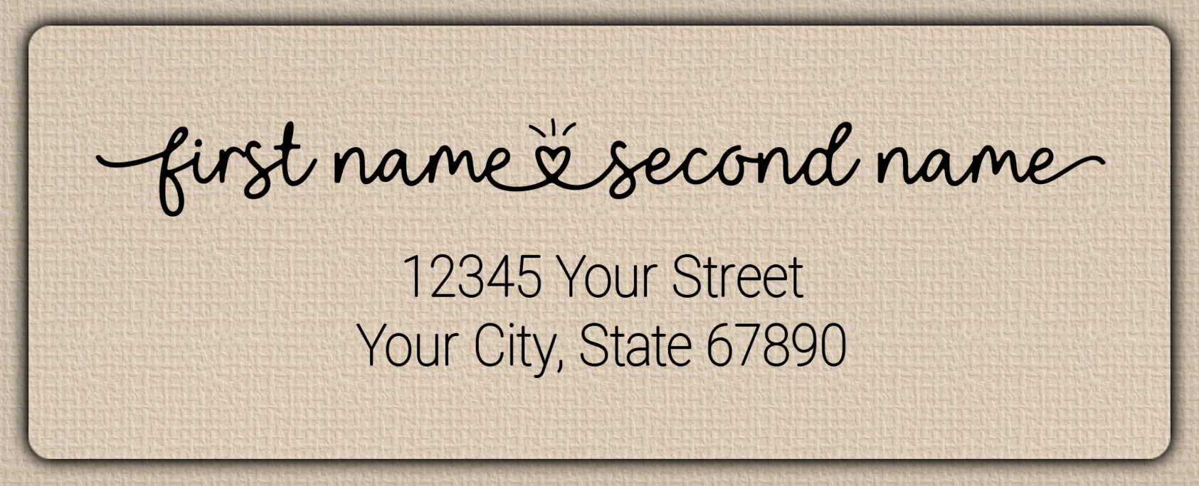 Clear Glossy Monoline Heart Script Return Address Labels