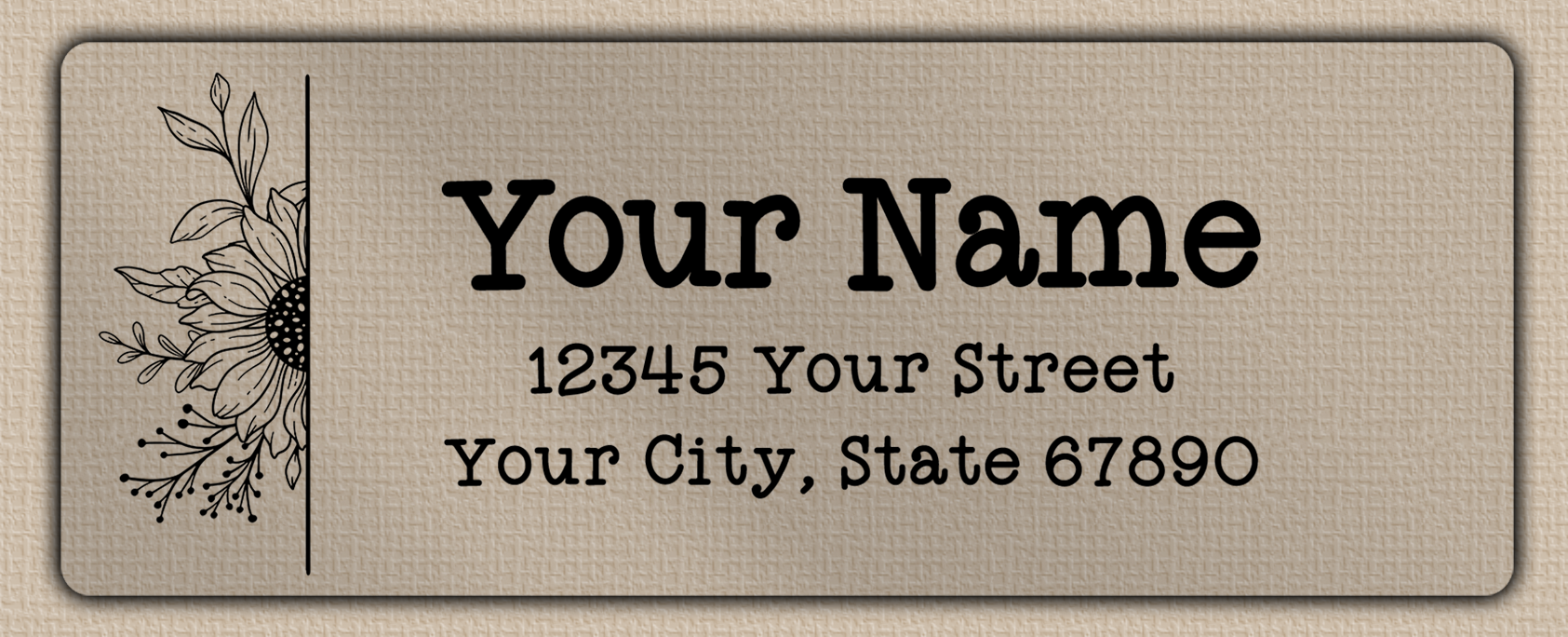 Clear Matt Sunflower Line Art Return Address Labels