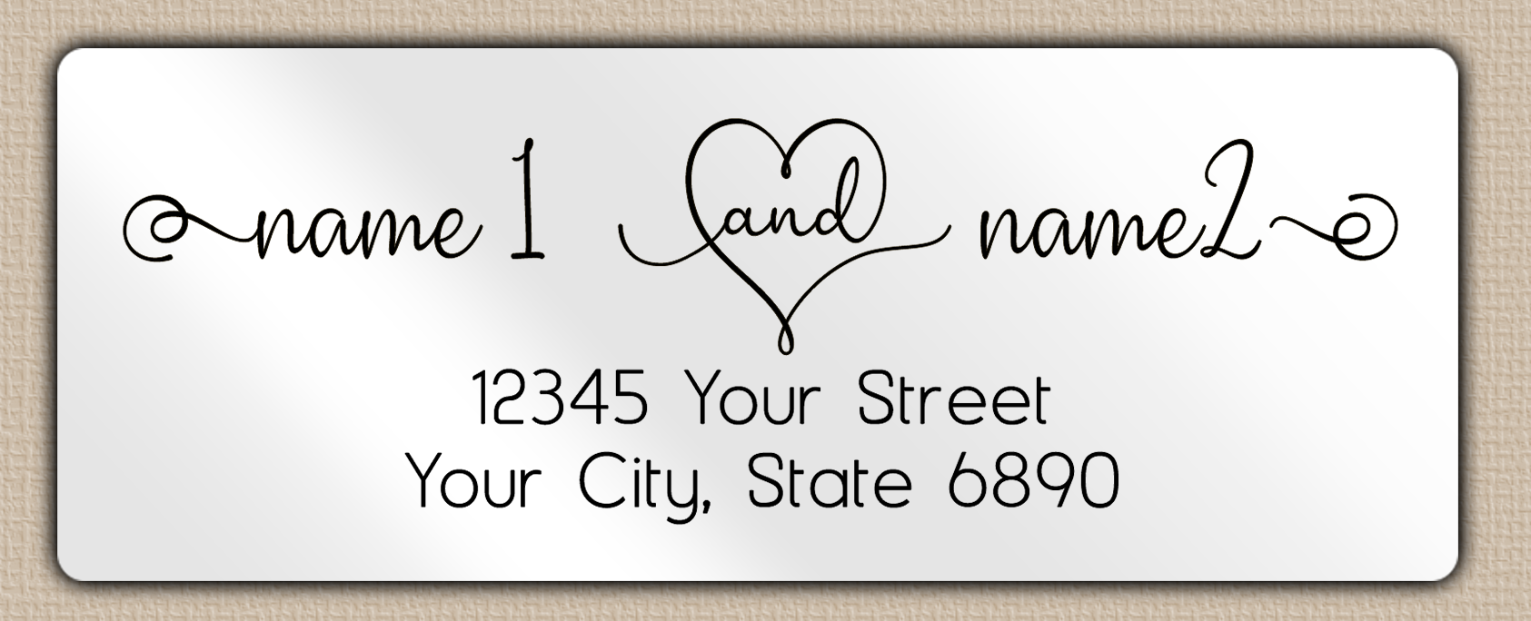 White Glossy Charming Couple Return Address Labels