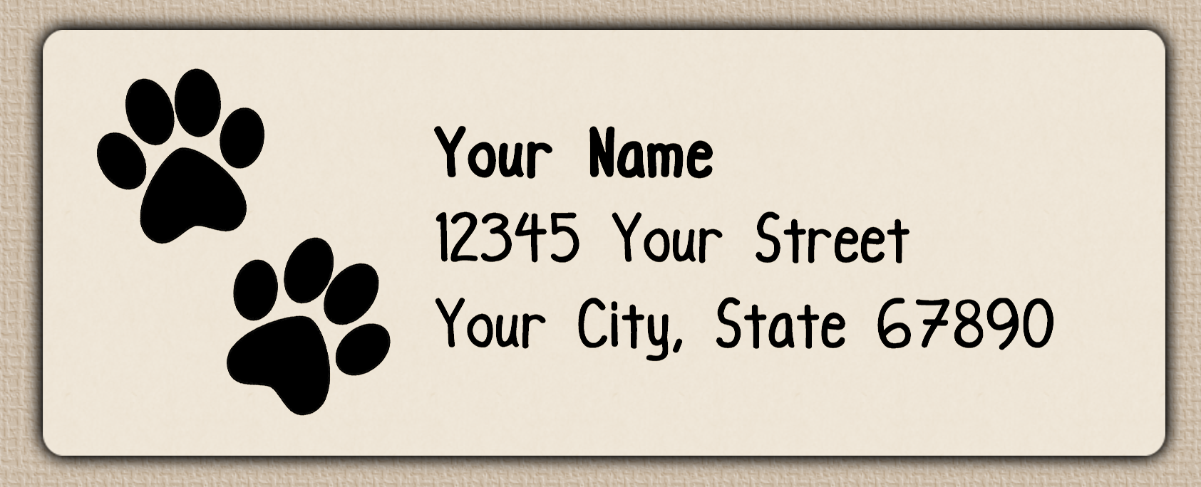 Ivory Double Paw Print Return Address Labels