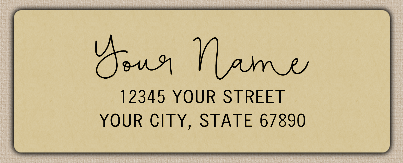 Ecru Bouncy Handwriting Script Return Address Labels