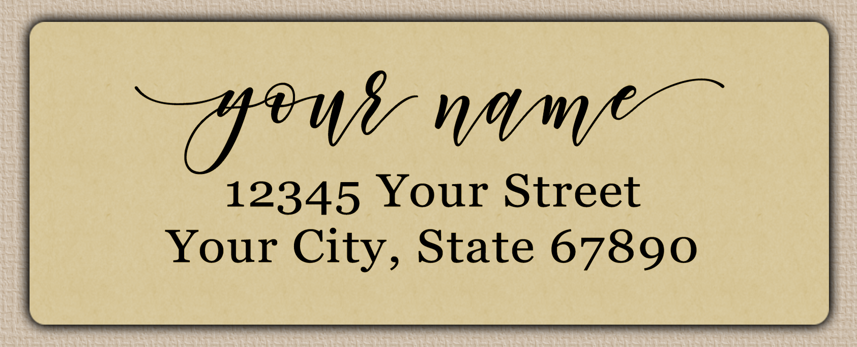 Ecru Elegant Script Return Address Labels 