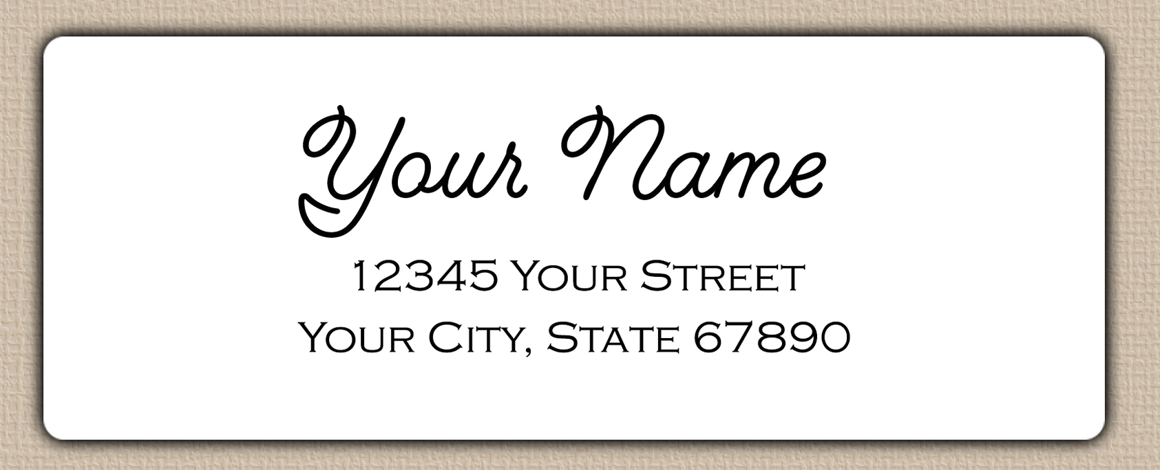 White Monoline Cursive Return Address Labels