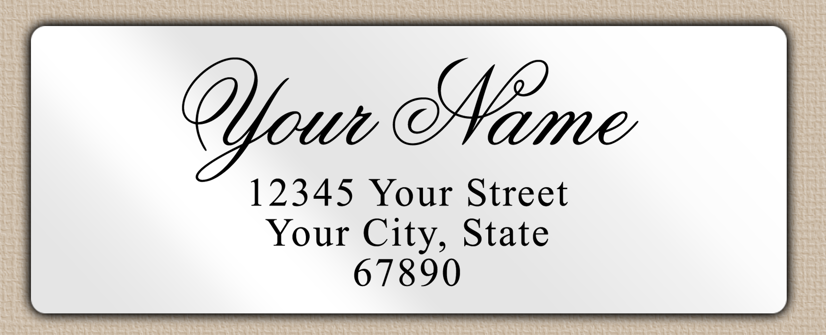 White Glossy Luxurious Script Return Address Labels