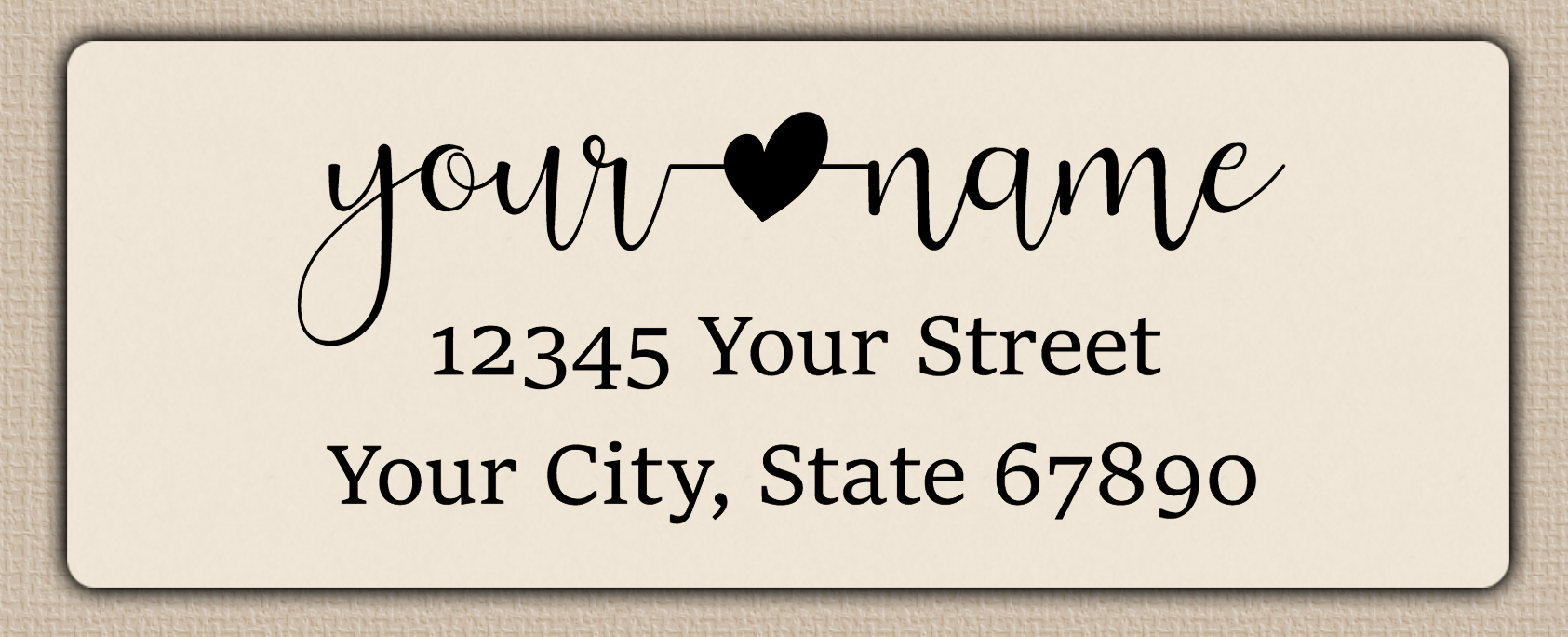 Ivory Modern Script With Heart Accent  Return Address Labels