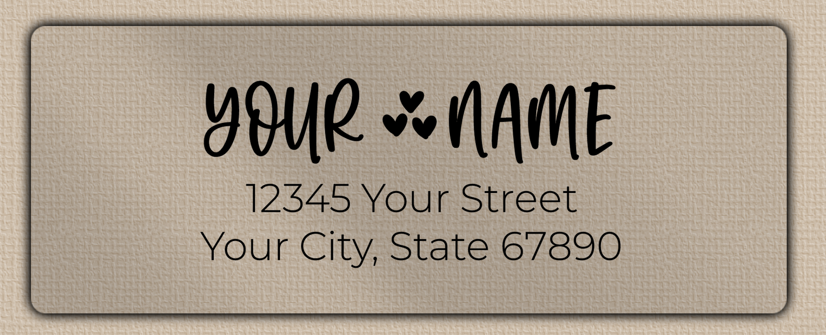 Clear Matt Whimsical Hearts Accent Return Address Labels