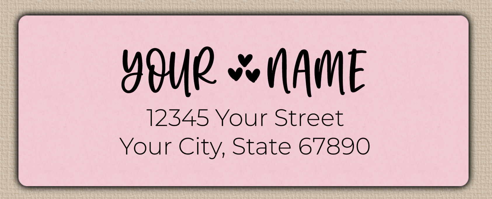 Pink Whimsical Hearts Accent Return Address Labels