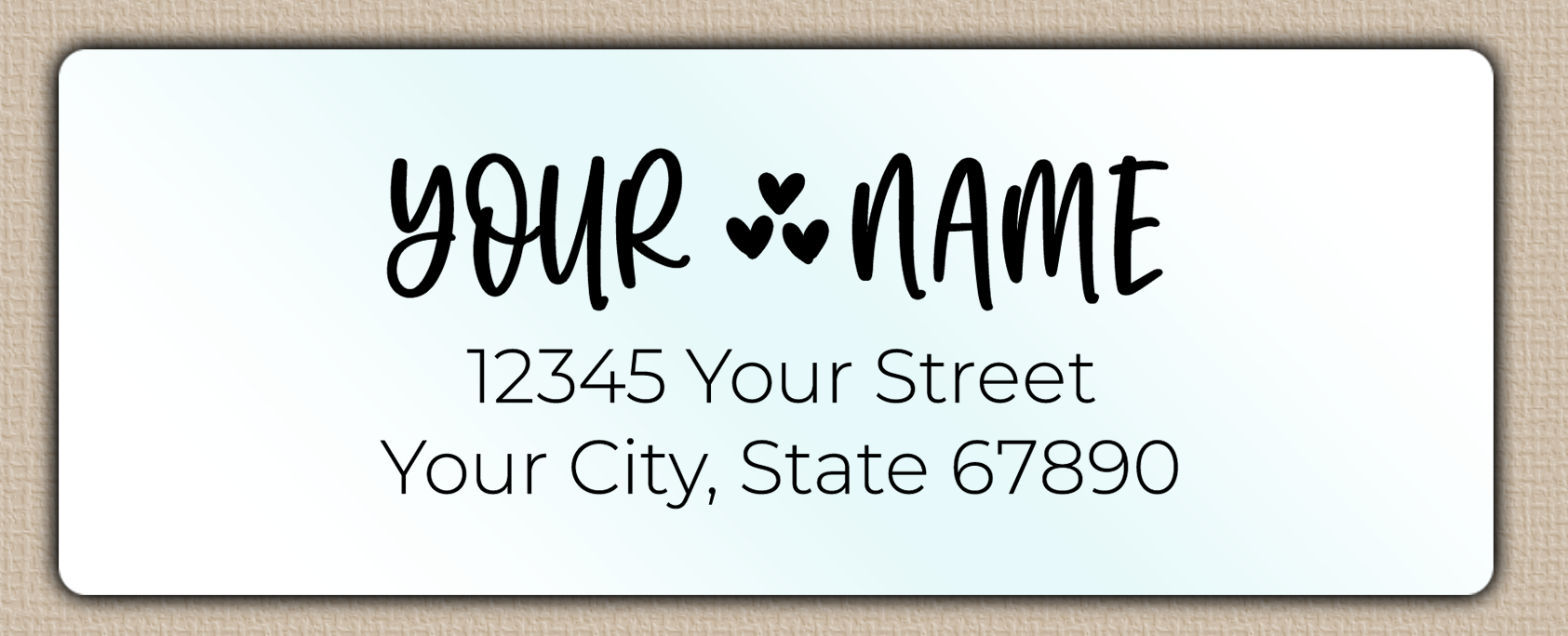 Waterproof Whimsical Hearts Accent Return Address Labels