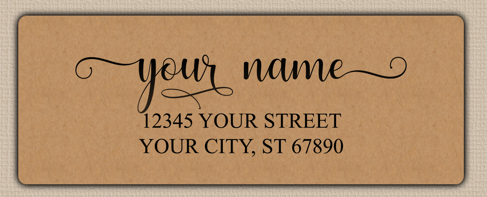 Brown Romantic Feminine Script Return Address Labels