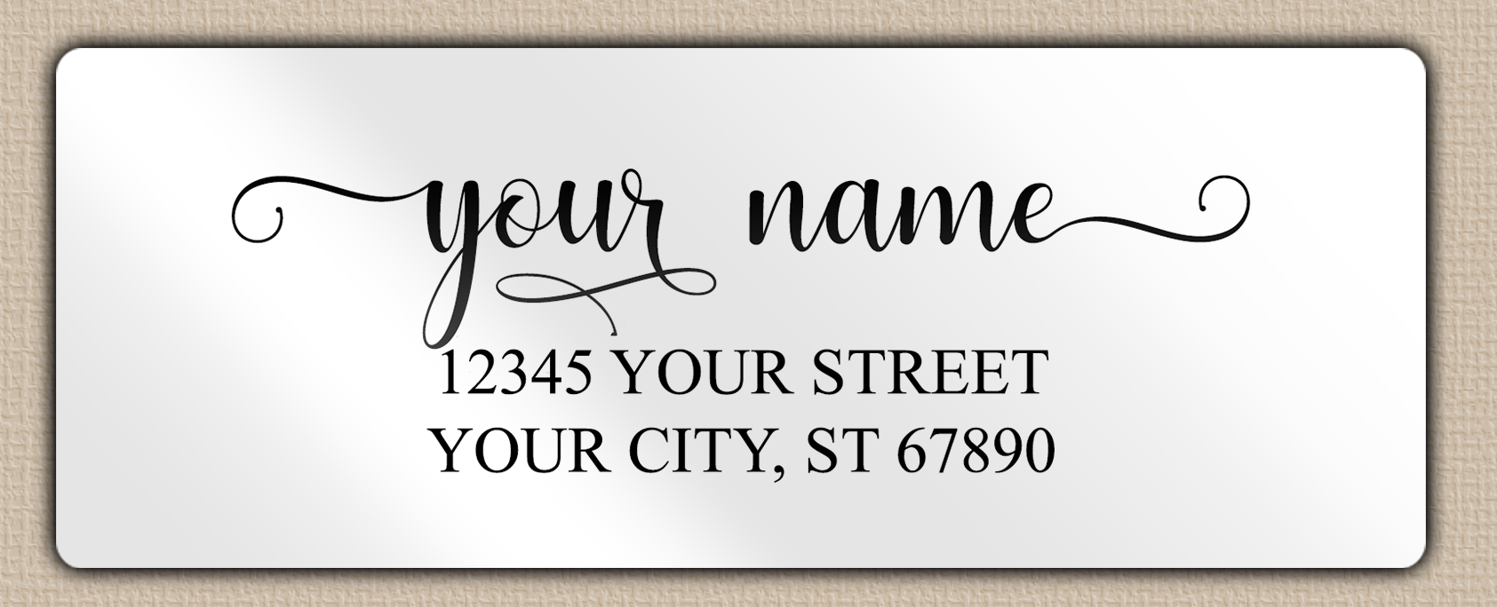 White Glossy Romantic Feminine Script Return Address Labels