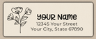 Ivory Wildflowers Line Art Return Address Labels