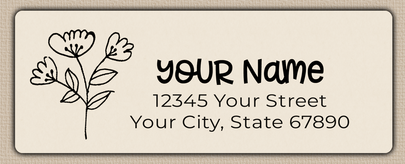 Ivory Wildflowers Line Art Return Address Labels