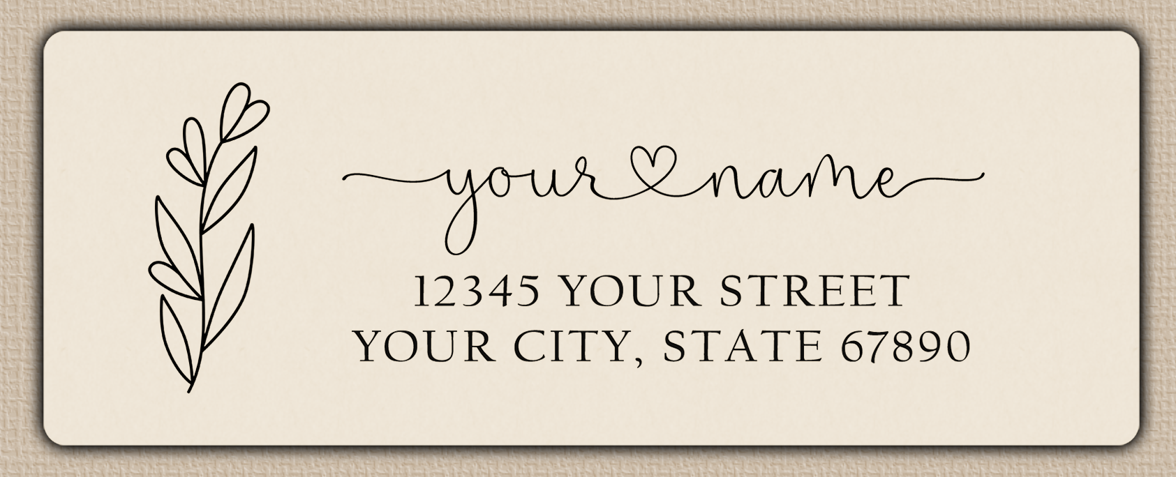 Ivory Heart Line Art Flower Return Address Labels