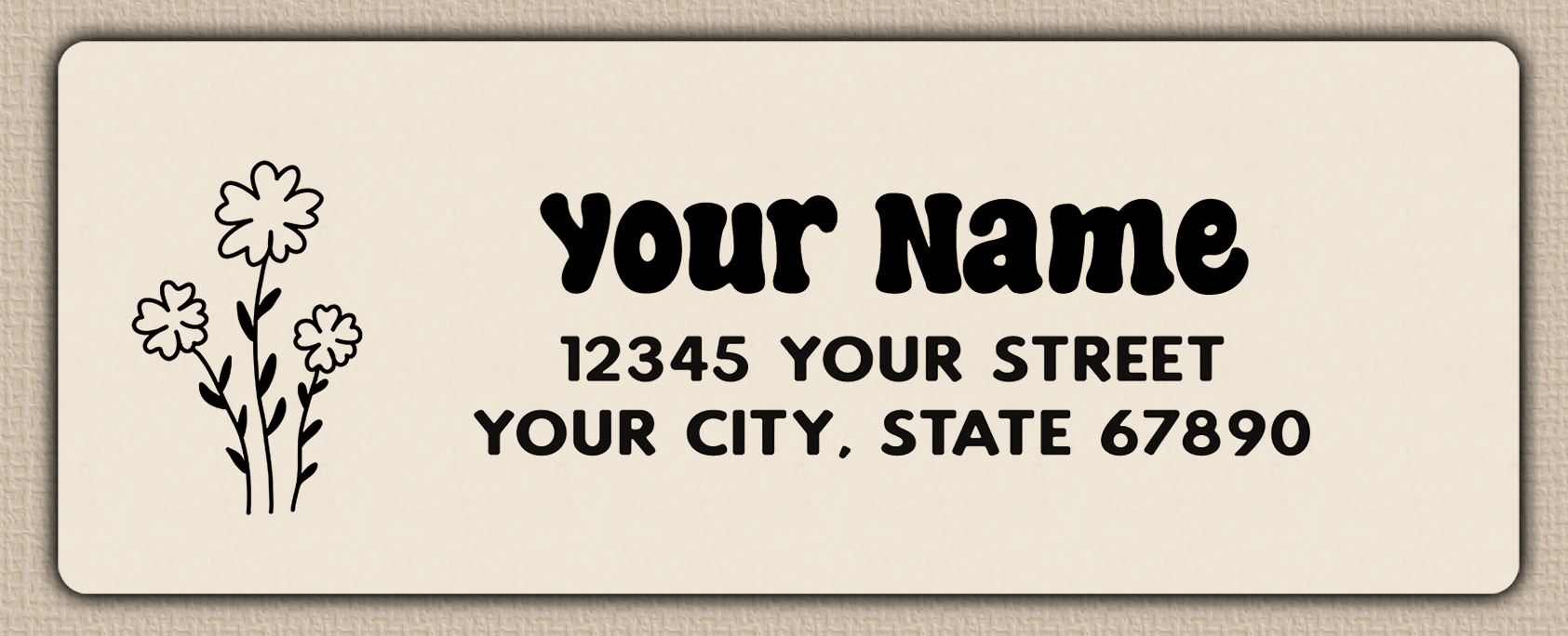 Ivory Simple Line Art Flower Return Address Labels