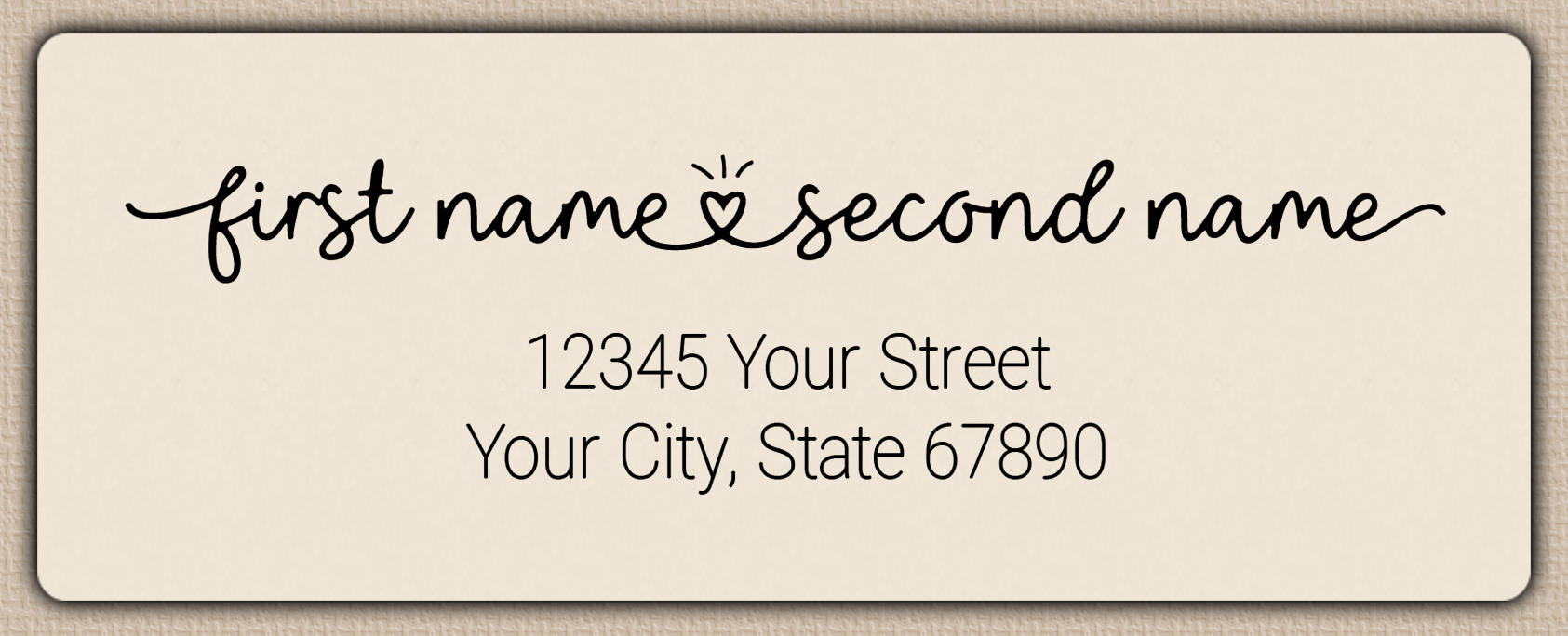 Ivory Monoline Heart Script Return Address Labels