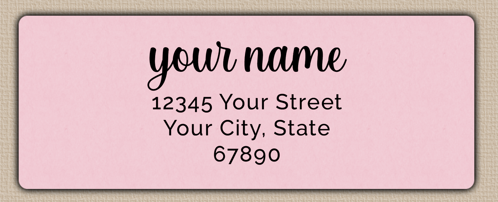 Pink Modern Graceful Script Return Address Labels