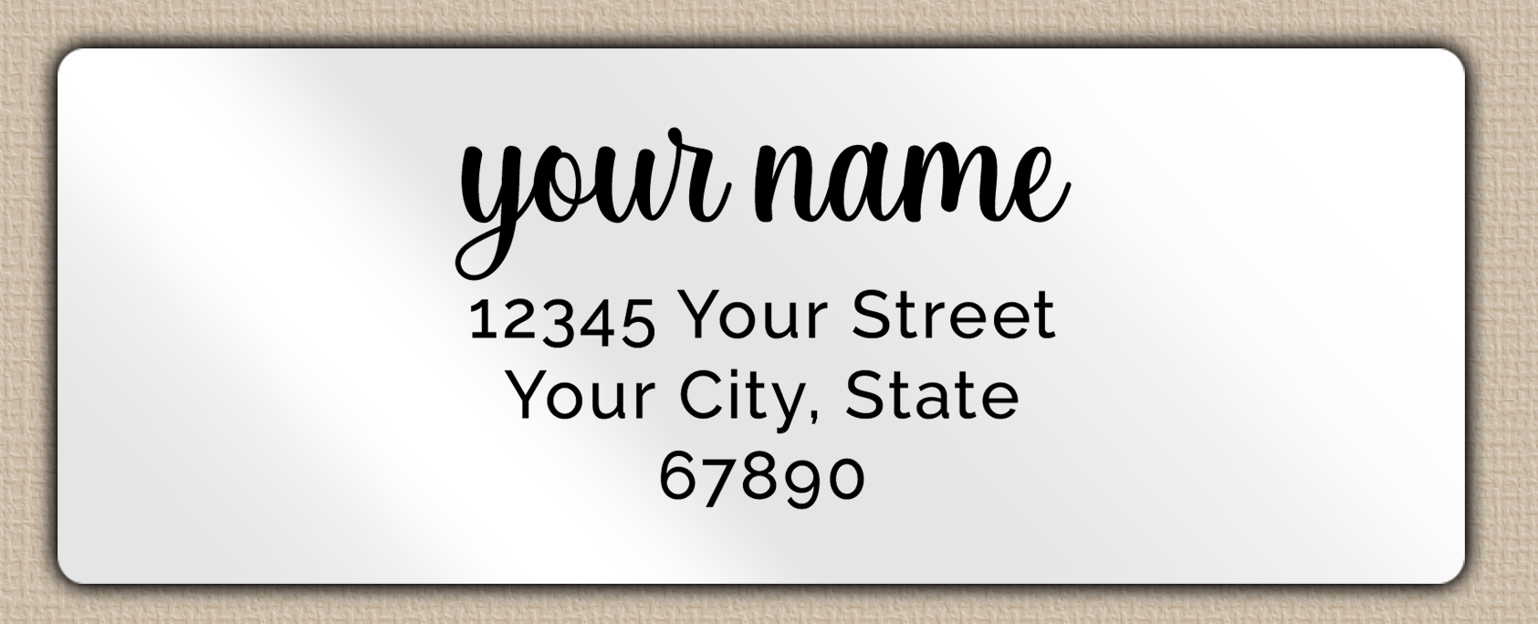 White Glossy Modern Graceful Script Return Address Labels