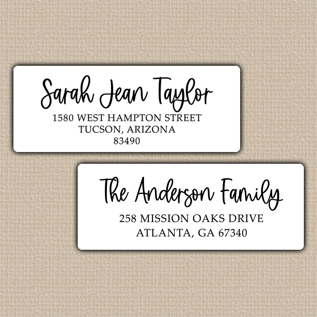 Bouncy Handwriting Script Return Address Labels