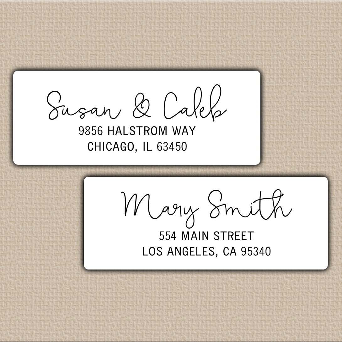 Fancy Monoline Script Return Address Labels