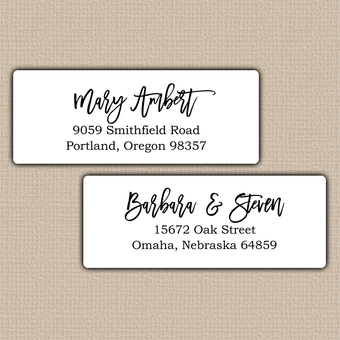 Bouncy Modern Script Return Address Labels