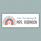 Colorful Boho Rainbow name sticker