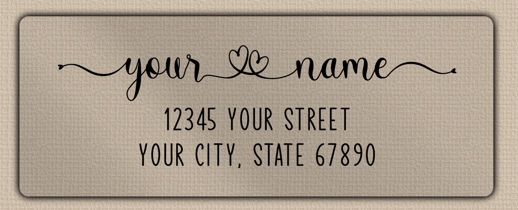 Clear Matt Double Heart Swash Return Address Labels