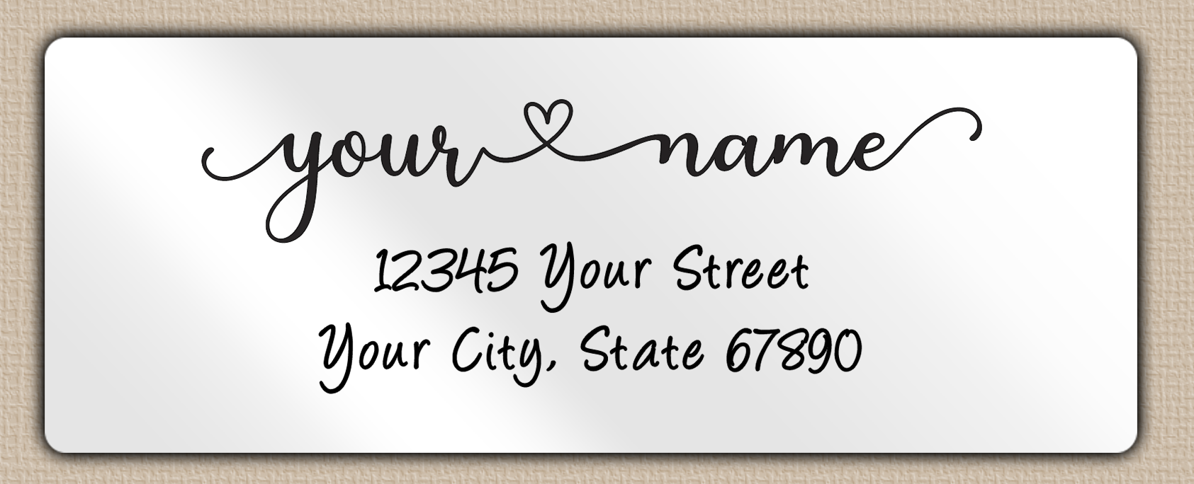 White Glossy Adorable Heart Accent Return Address Labels