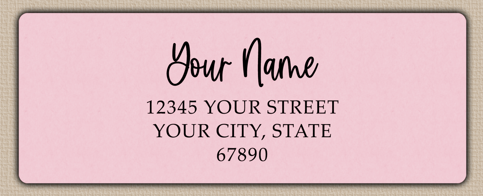 Pink Bouncy Handwriting Script Return Address Labels