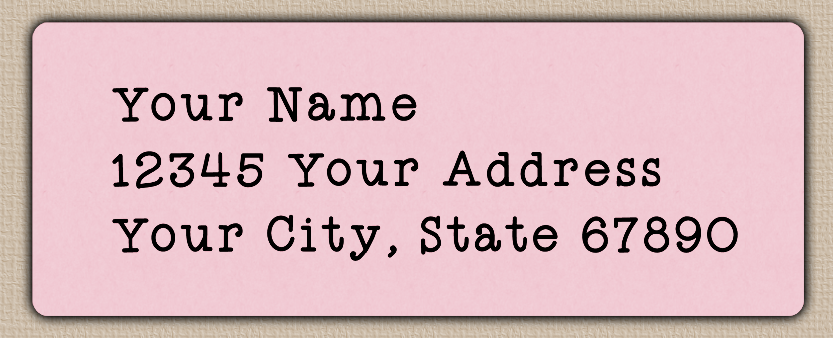Pink Cute Rustic Typewriter Return Address Labels