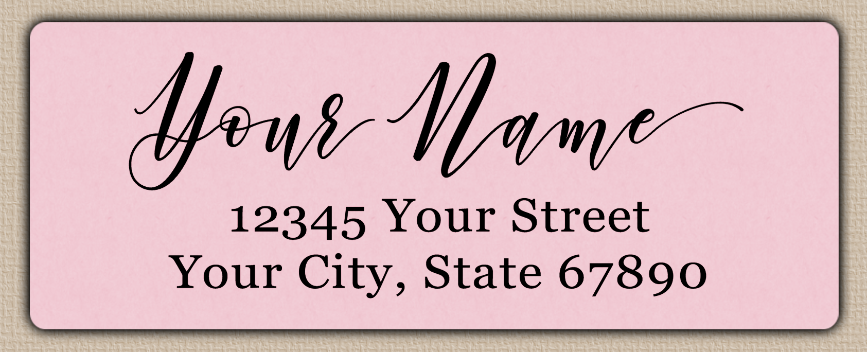 Pink Graceful Calligraphy Return Address Labels 