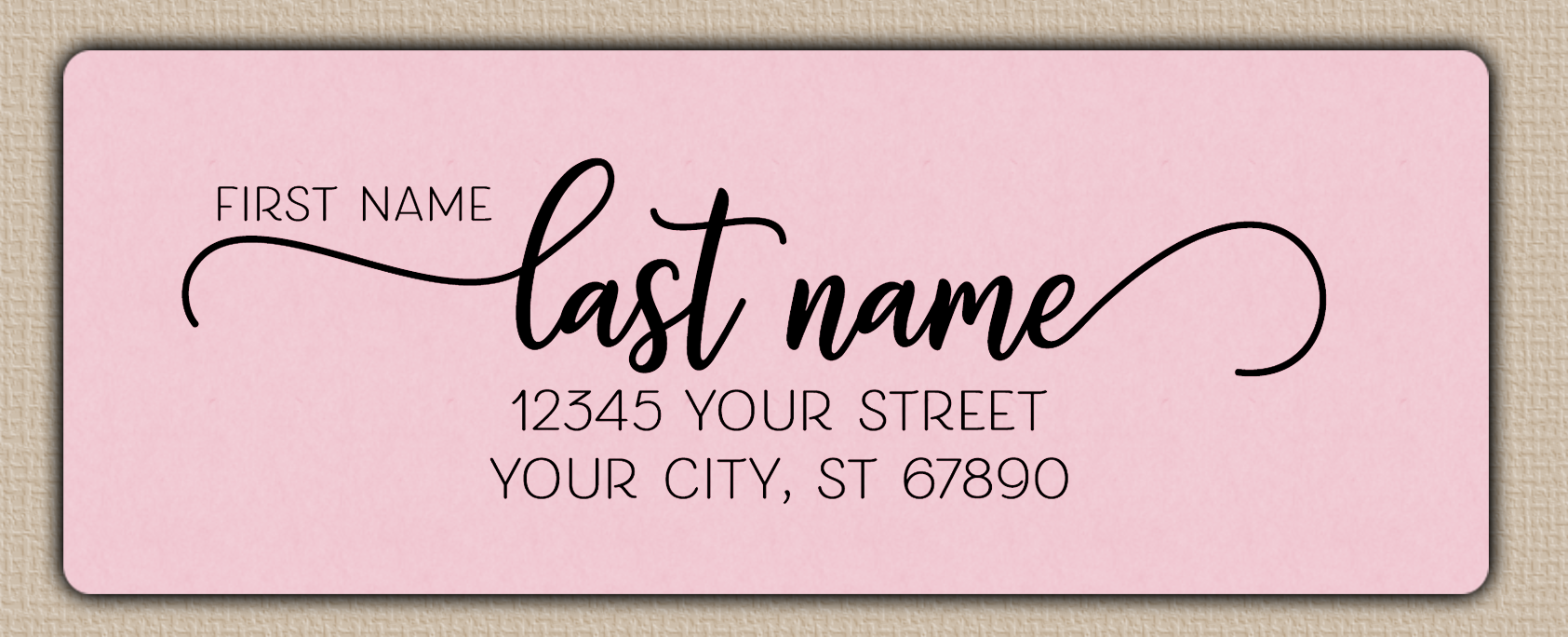 Pink Modern Script Return Address Labels