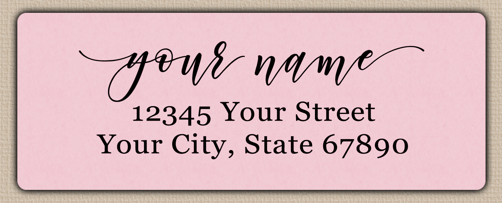 Pink Elegant Script Return Address Labels 