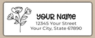 White Wildflowers Line Art Return Address Labels