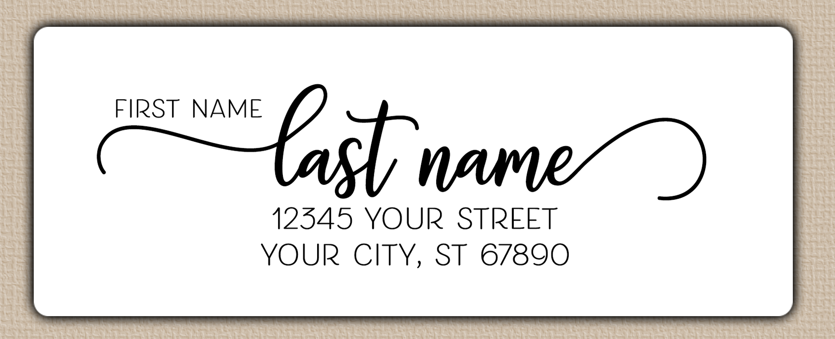 White Modern Script Return Address Labels