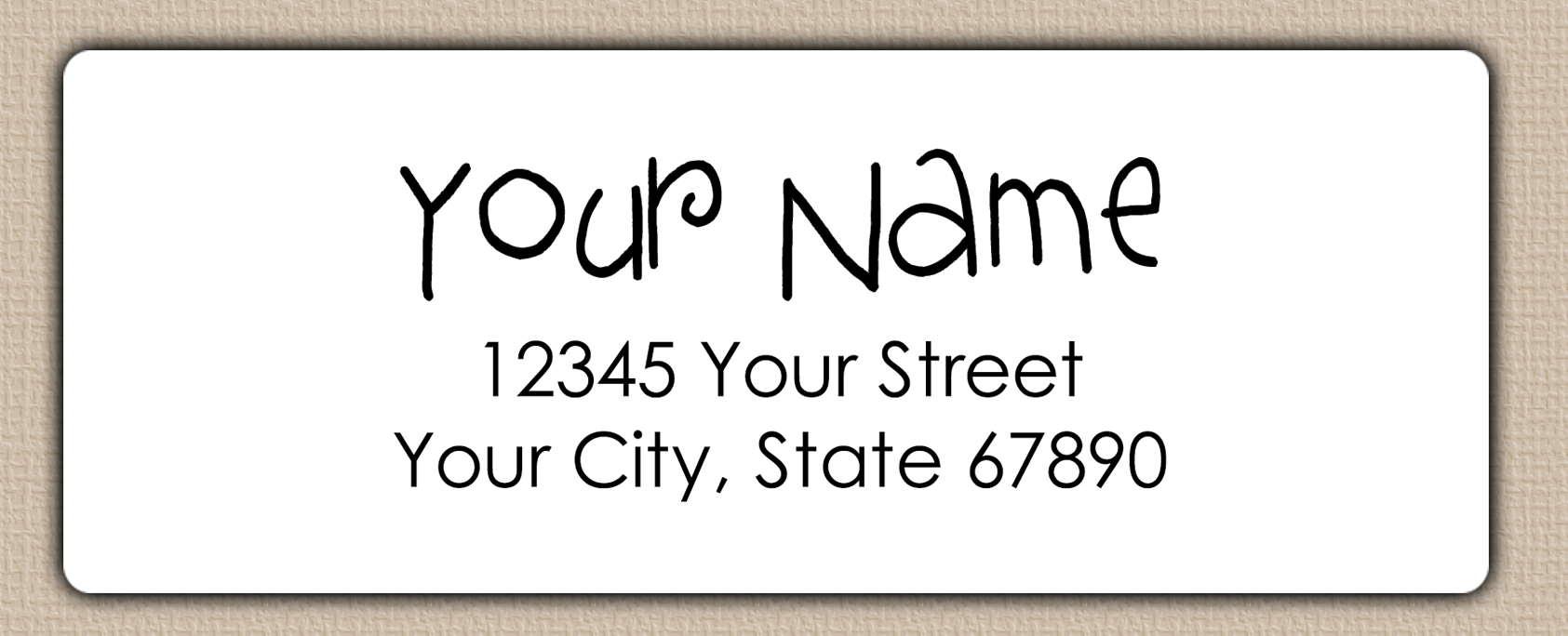 White Whimsical Script Return Address Labels