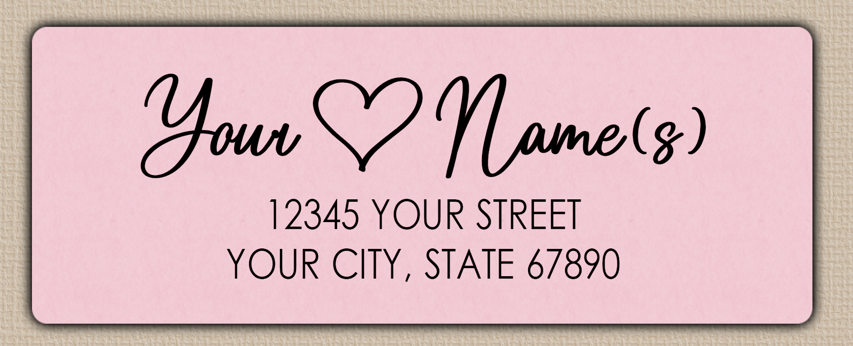 Pink Modern Heart Return Address Labels