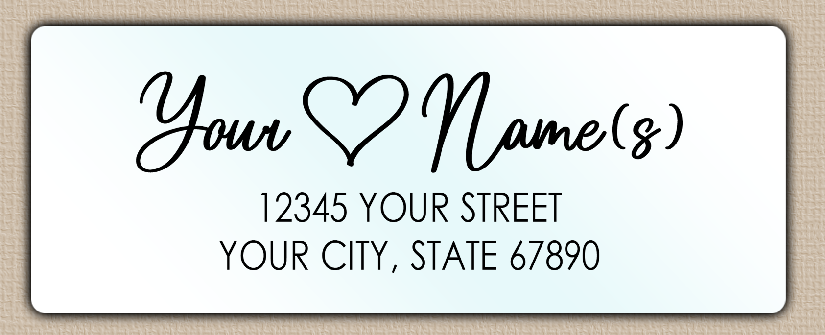 Waterproof Modern Heart Return Address Labels