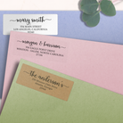 Elegant Swash Calligraphy Return Address Labels on Evelopes