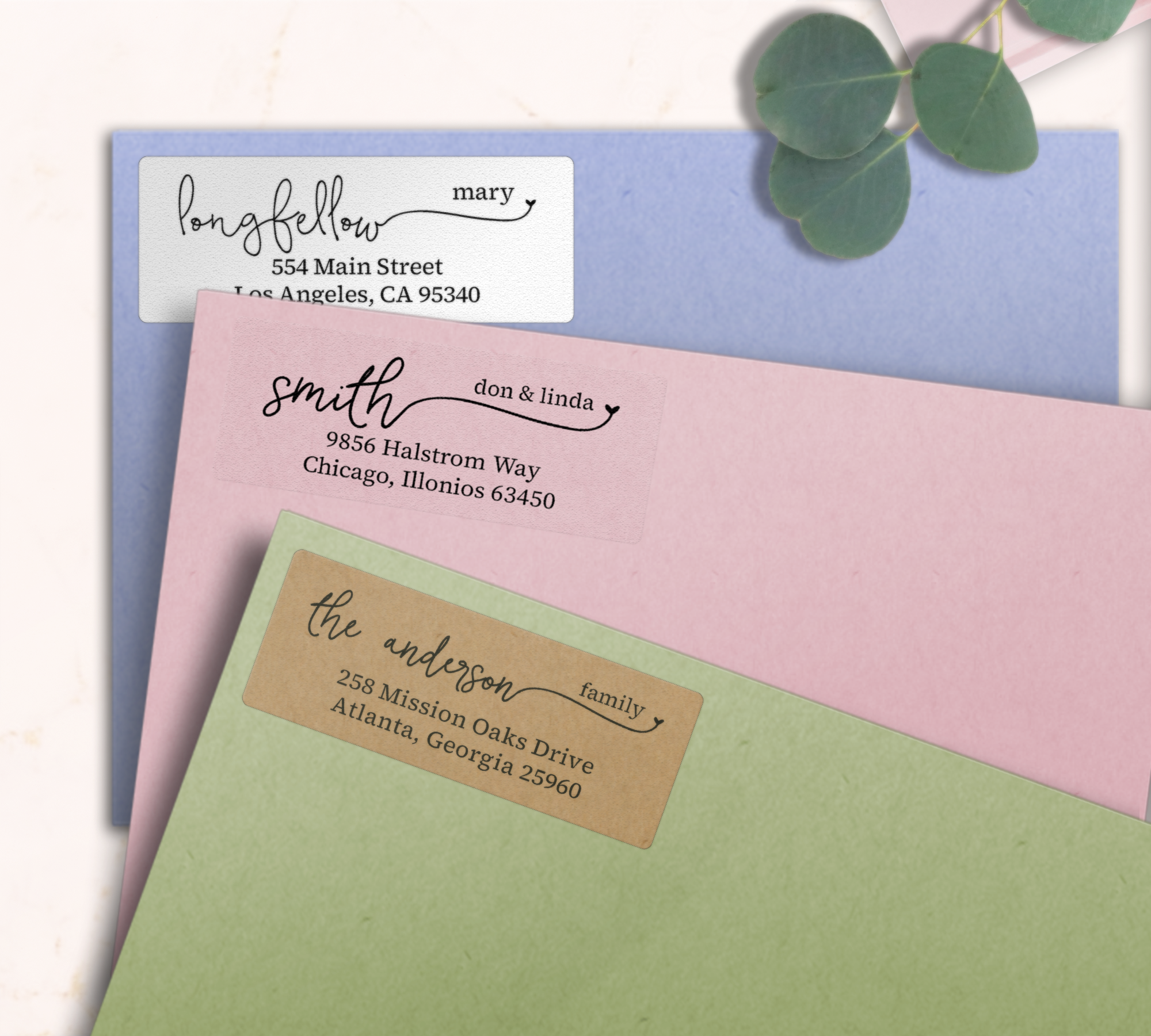 Casual Modern Monoline Return Address Labels on Evelopes