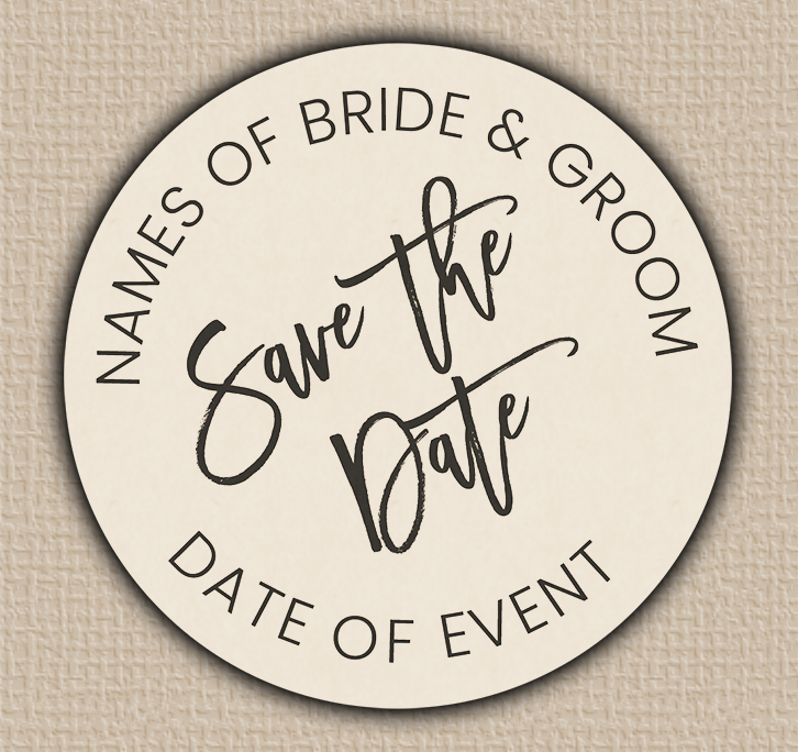 Ivory Modern Script Save The Date Seals