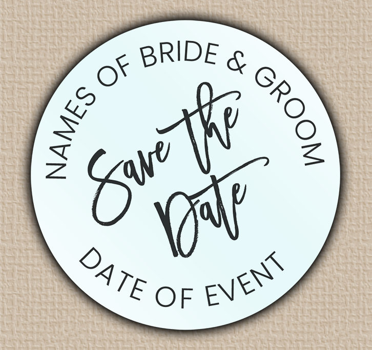 Waterproof Modern Script Save The Date Seals