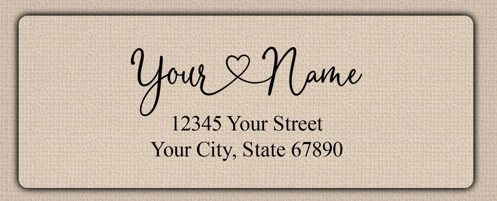 Clear Glossy Graceful Heart Script Return Address Labels