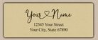 Ecru Graceful Heart Script Return Address Labels