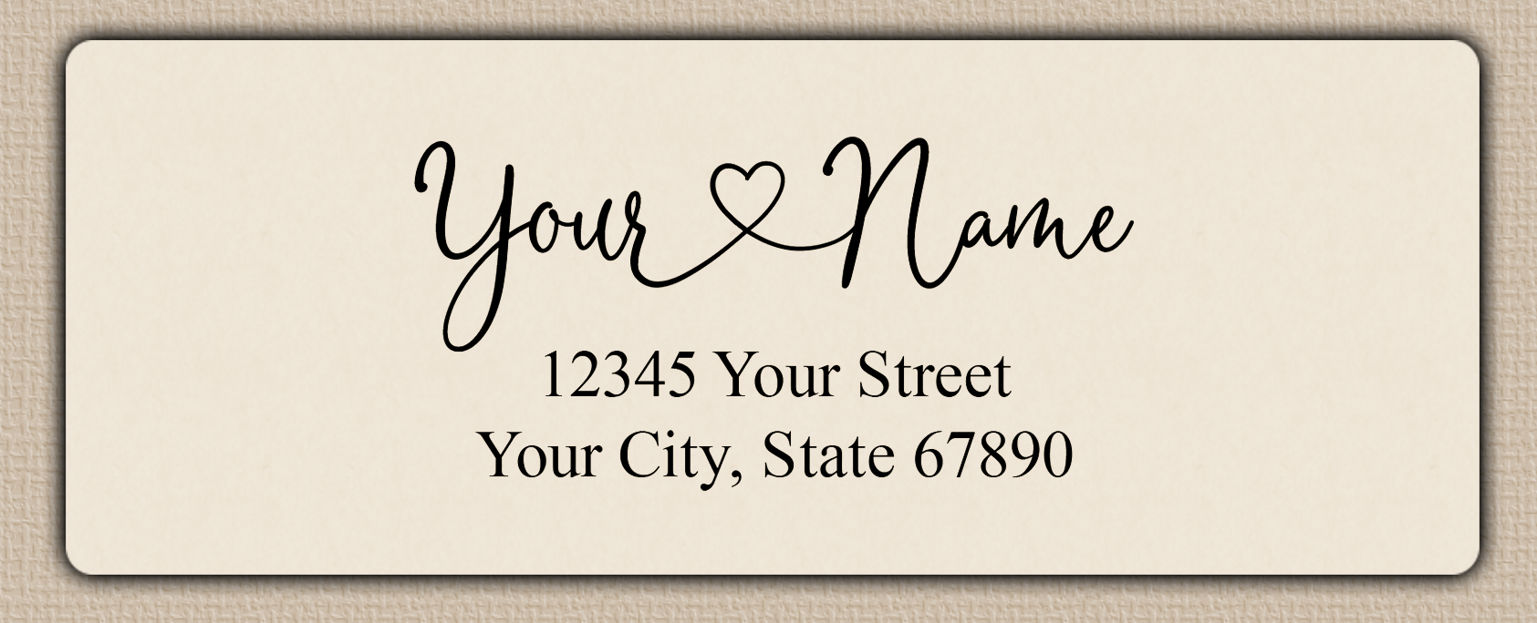 Ivory Graceful Heart Script Return Address Labels