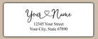 White Graceful Heart Script Return Address Labels